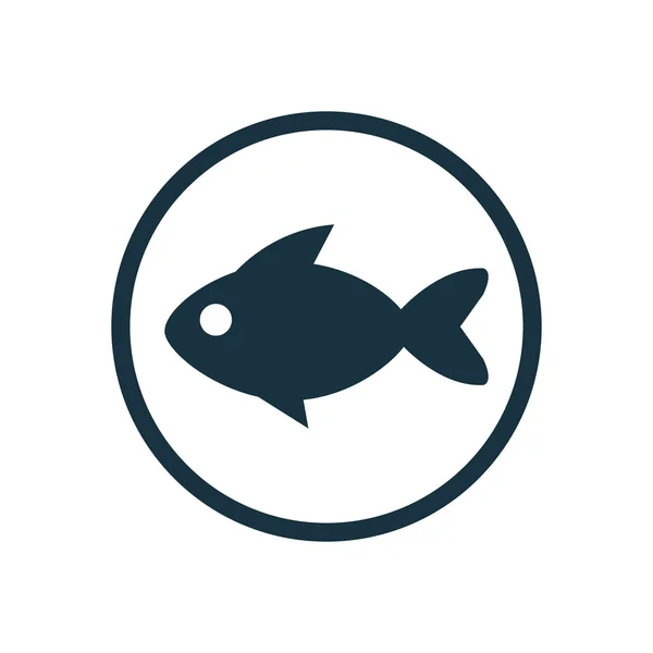 Poisson cercle fond ico — Image vectorielle