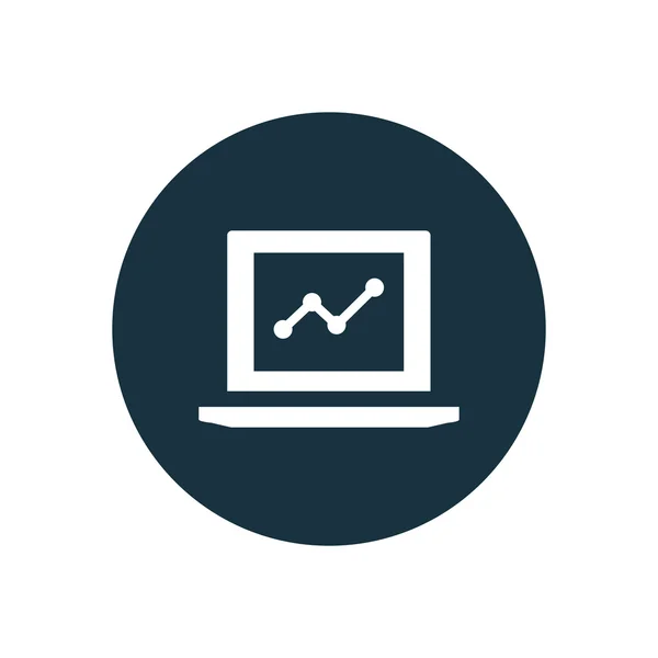 Laptop diagram circle background ico — Stock Vector