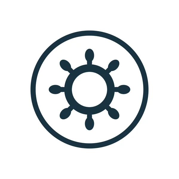 Bateau roue cercle fond ico — Image vectorielle