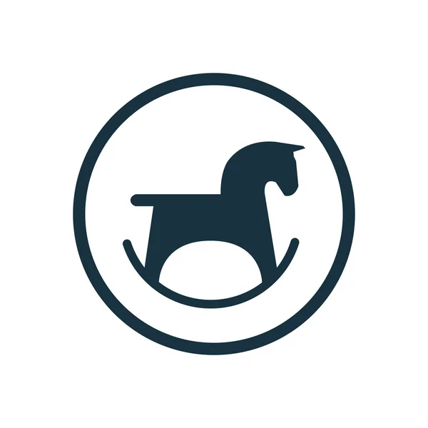 Kůň hračka kruh pozadí ico — Stockový vektor