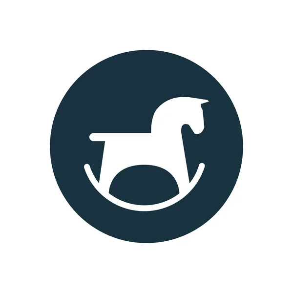 Ló játék kör háttér ico — Stock Vector