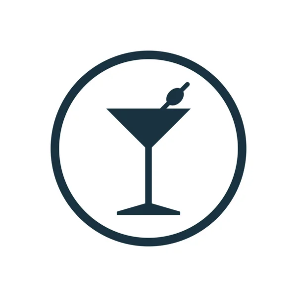 Cocktail cercle fond ico — Image vectorielle