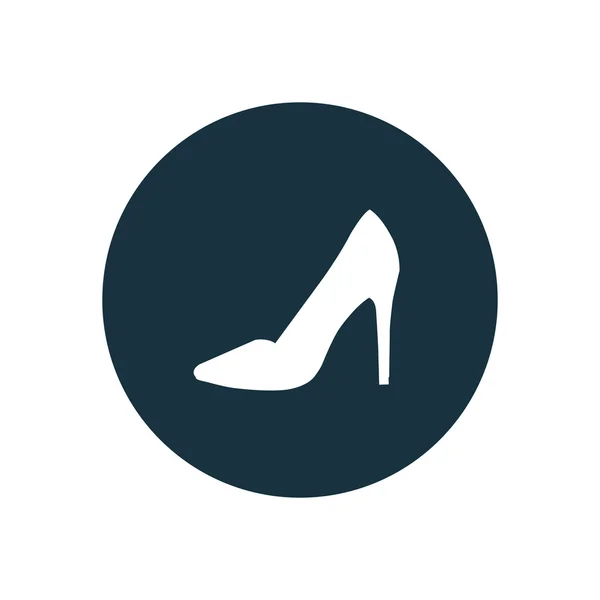 Mujer zapato círculo fondo ico — Vector de stock