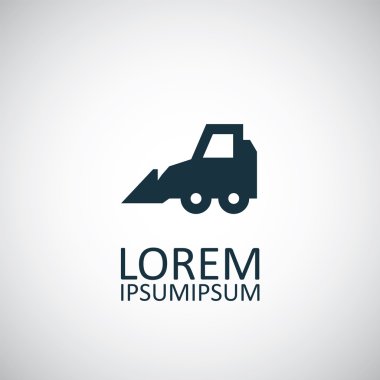 Ekskavatör izole siyah simge günlüğü