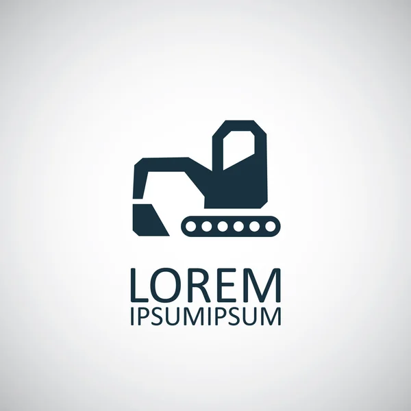 Ekskavatör izole siyah simge günlüğü