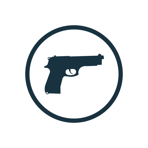 Pistolet koło tło ico — Wektor stockowy