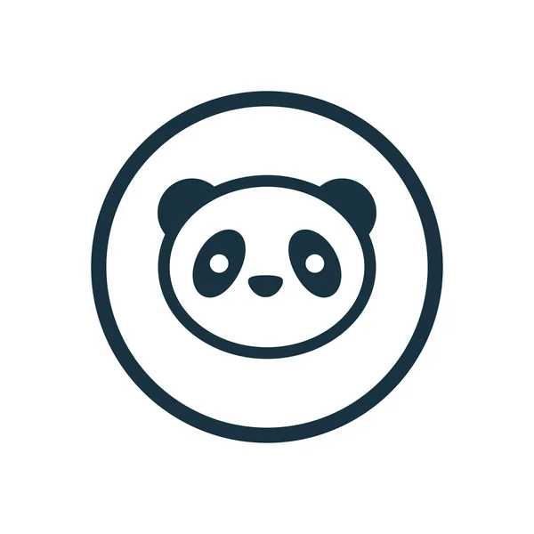 Panda cirkel bakgrund ico — Stock vektor