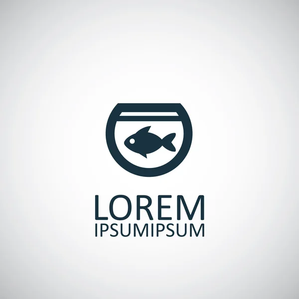 Fish, aquarium isolated black icon log Stock Illustration