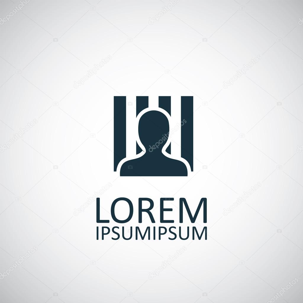 Prisoner isolated black icon logo on white backgroun