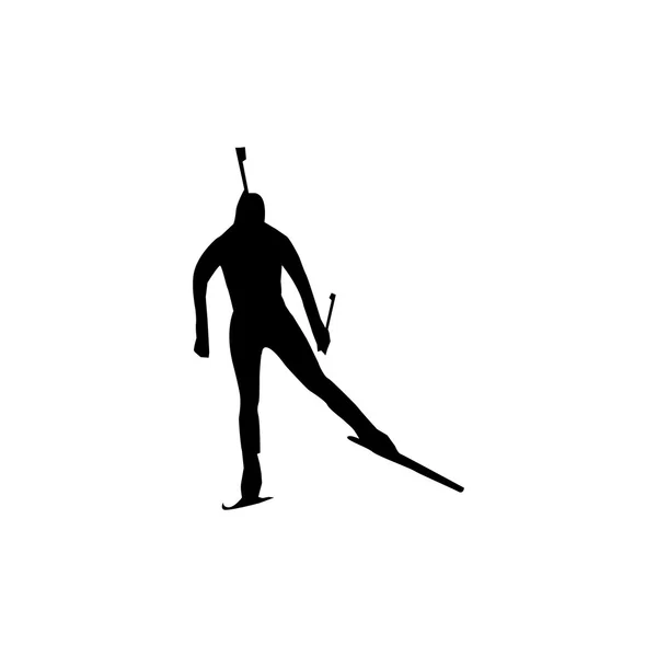 Biathlon silhouette — Stock Vector