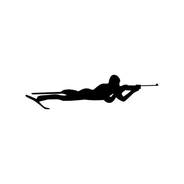 Biatlon siluet — Stok Vektör