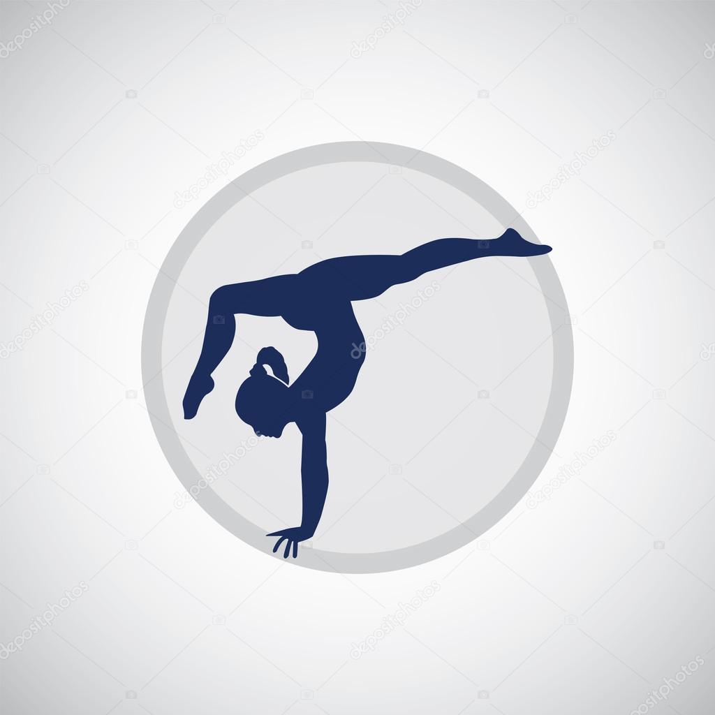 Artistic gymnastics on white backgroun
