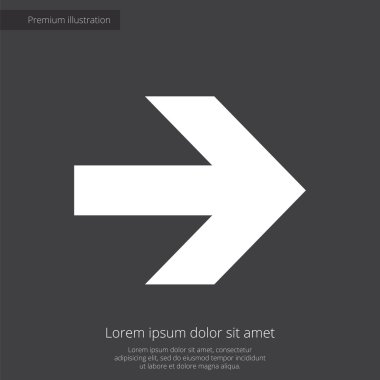 ok sigorta primi şekil simgesi, koyu arka plan üzerinde beyaz