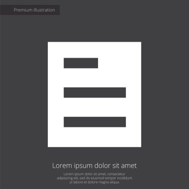 liste sigorta primi illüstrasyon simge, koyu arka plan üzerinde beyaz