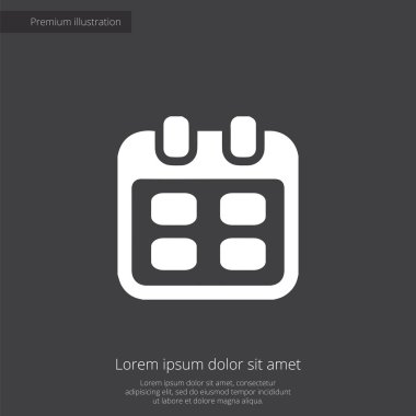 Takvim sigorta primi şekil simgesini, koyu arka plan üzerinde beyaz