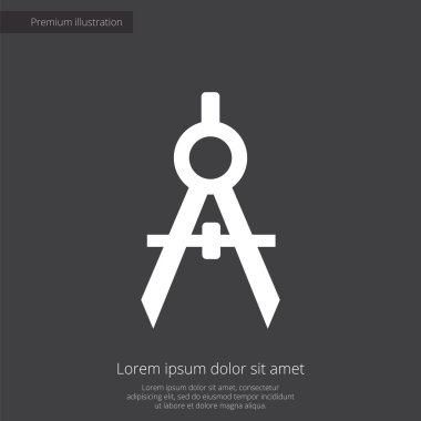 Pergel sigorta primi illüstrasyon simge, koyu arka plan üzerinde beyaz