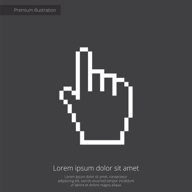 İşaretçi piksel işaretçi sigorta primi illüstrasyon simge, karanlık ba beyaz