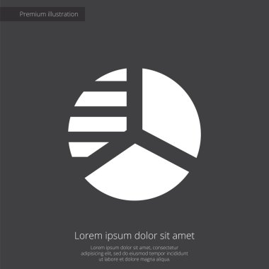 daire diyagram sigorta primi illüstrasyon simge, karanlık backgrou beyaz