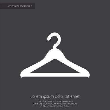 Askı sigorta primi illüstrasyon simge, koyu arka plan üzerinde beyaz