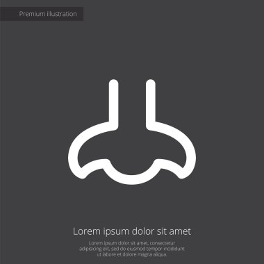 burun sigorta primi illüstrasyon simge, koyu arka plan üzerinde beyaz