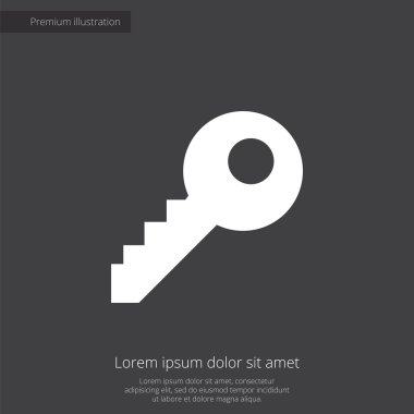 anahtar sigorta primi illüstrasyon simge, koyu arka plan üzerinde beyaz