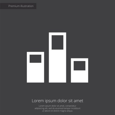 Düzeyler sigorta primi şekil simgesini, koyu arka plan üzerinde beyaz