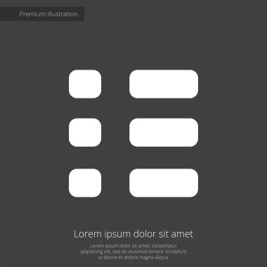 liste sigorta primi illüstrasyon simge, koyu arka plan üzerinde beyaz