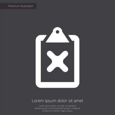 sigorta primi illüstrasyon simge, koyu arka plan üzerinde beyaz iptal