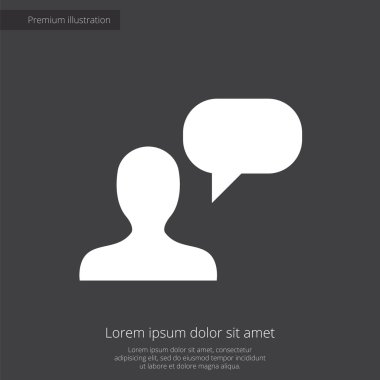 Görüşme sigorta primi şekil simgesi, koyu arka plan üzerinde beyaz