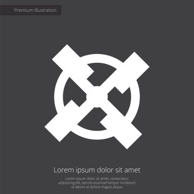 değirmen sigorta primi illüstrasyon simge, koyu arka plan üzerinde beyaz