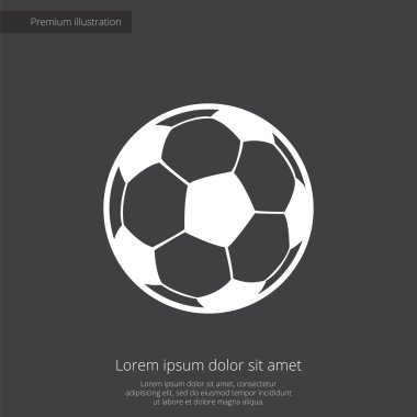 Futbol topu sigorta primi illüstrasyon simge, karanlık adam beyaz
