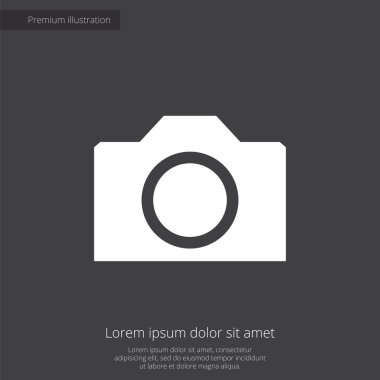kamera sigorta primi şekil simgesi, koyu arka plan üzerinde beyaz