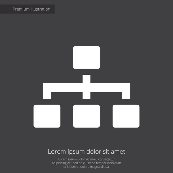 иерархия премиум иллюстрации значок, белый на темном фоне
