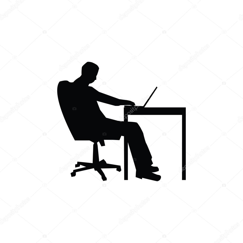 Office worker at work silhouette Stock Vector by ©rashad_ashurov #56293241