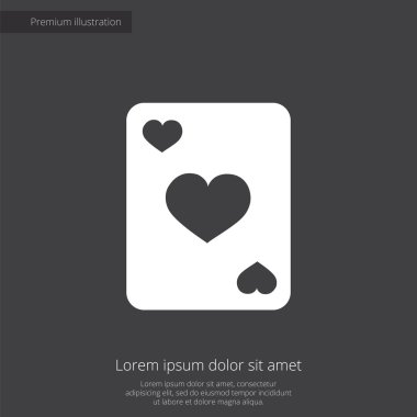 Poker sigorta primi illüstrasyon simge, koyu arka plan üzerinde beyaz