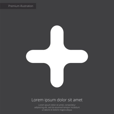 artı prim illüstrasyon simge, koyu arka plan üzerinde beyaz