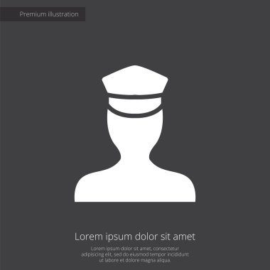 Polis sigorta primi illüstrasyon simge, koyu arka plan üzerinde beyaz