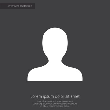 profil sigorta primi illüstrasyon simge, koyu arka plan üzerinde beyaz