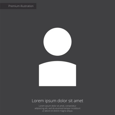 profil sigorta primi illüstrasyon simge, koyu arka plan üzerinde beyaz