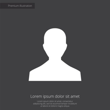 erkek profil sigorta primi illüstrasyon simge, koyu arka plan üzerinde beyaz