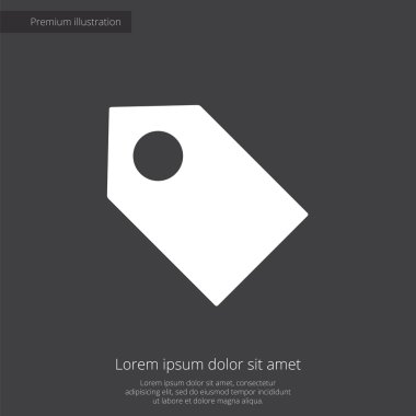 etiket sigorta primi illüstrasyon simge, koyu arka plan üzerinde beyaz