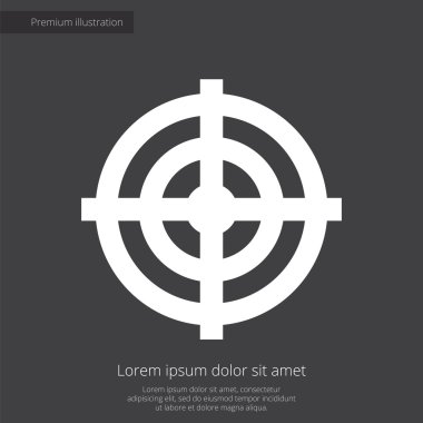 Hedef sigorta primi şekil simgesini, koyu arka plan üzerinde beyaz