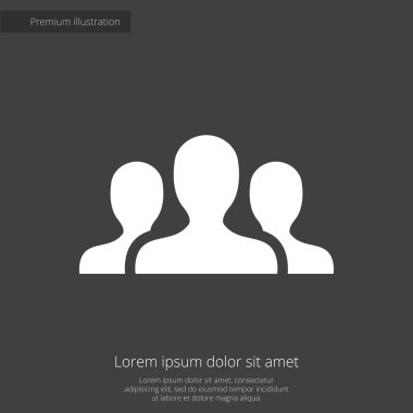 ekip sigorta primi illüstrasyon simge, koyu arka plan üzerinde beyaz