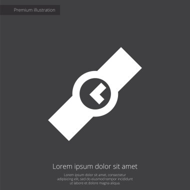 zaman sigorta primi illüstrasyon simge, koyu arka plan üzerinde beyaz