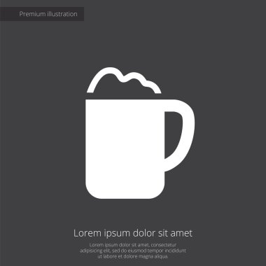 kapuçino sigorta primi illüstrasyon simge, koyu arka plan üzerinde beyaz