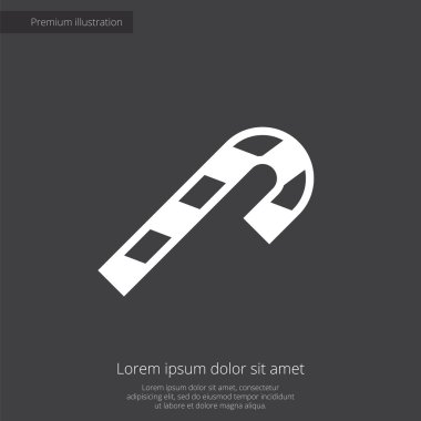 Noel şeker sigorta primi illüstrasyon simge, karanlık backgro beyaz