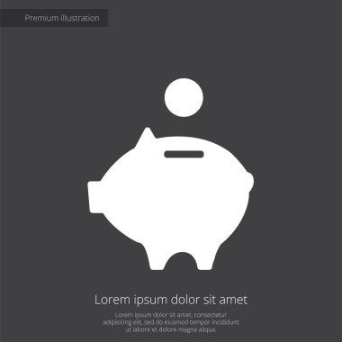 servet domuz sigorta primi illüstrasyon simge, karanlık backgrou beyaz