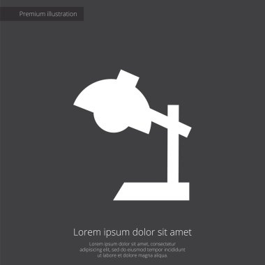 okuma lâmbası sigorta primi illüstrasyon simge, koyu arka plan üzerinde beyaz