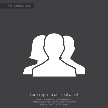 ekip sigorta primi illüstrasyon simge, koyu arka plan üzerinde beyaz