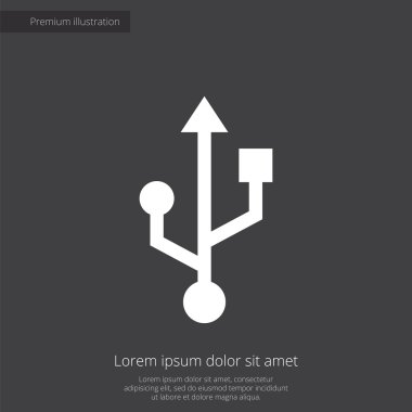 USB sigorta primi illüstrasyon simge, koyu arka plan üzerinde beyaz